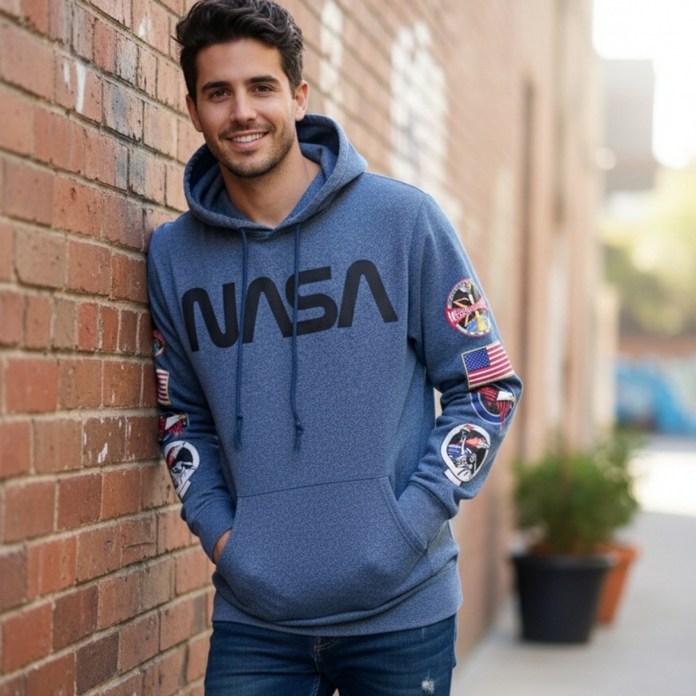 Aldrin Family Foundation Mens Blue NASA Hoodie, S